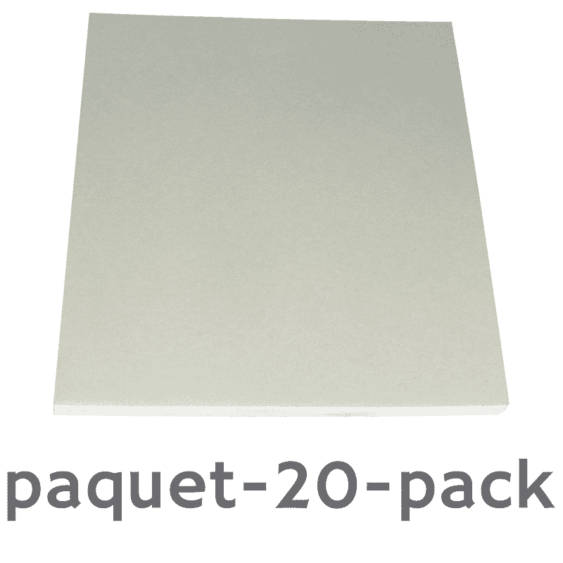PACK OF 20 PRE-CUT PIECES WHITE - 7.5" X 8"